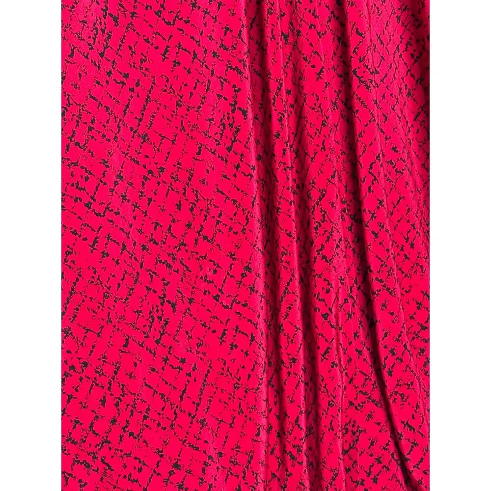 1980s Outlines Debora Kuchme Red Silk Balloon Hem Dress Lined size 6 oversized
